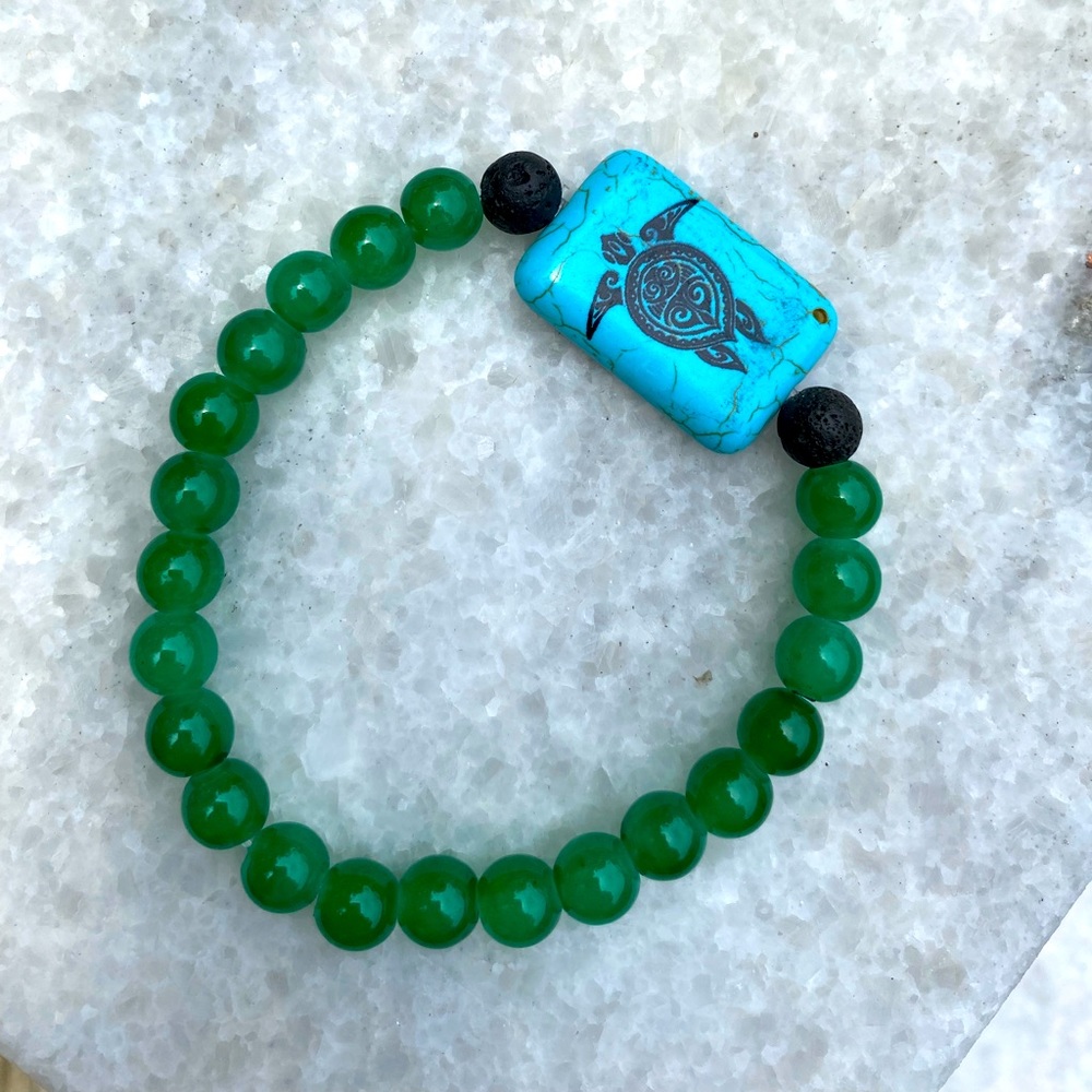 Green Sea Turtle Beaded Bracelet